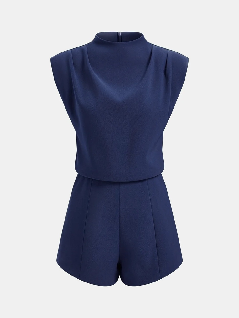 COMMENSE Draped Sleeveless Mock Neck Romper - size XSmall